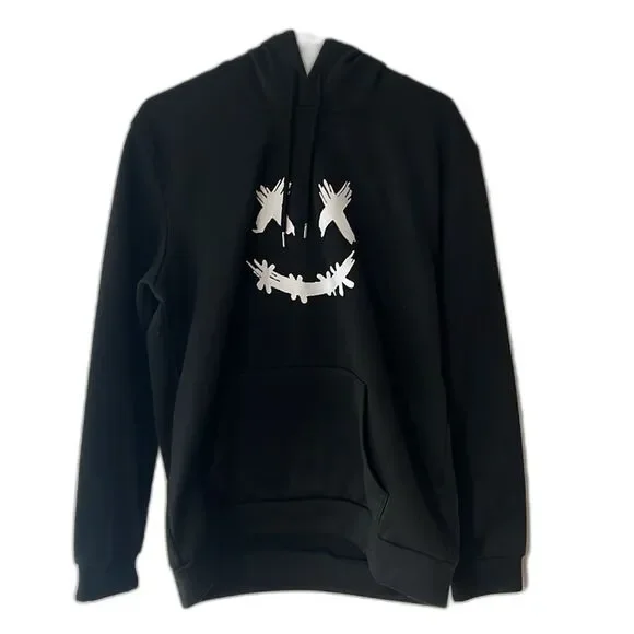 Men’s oversized Black y2K Goth horror Hoodie Dark Graphic size L - Picture 5 of 6